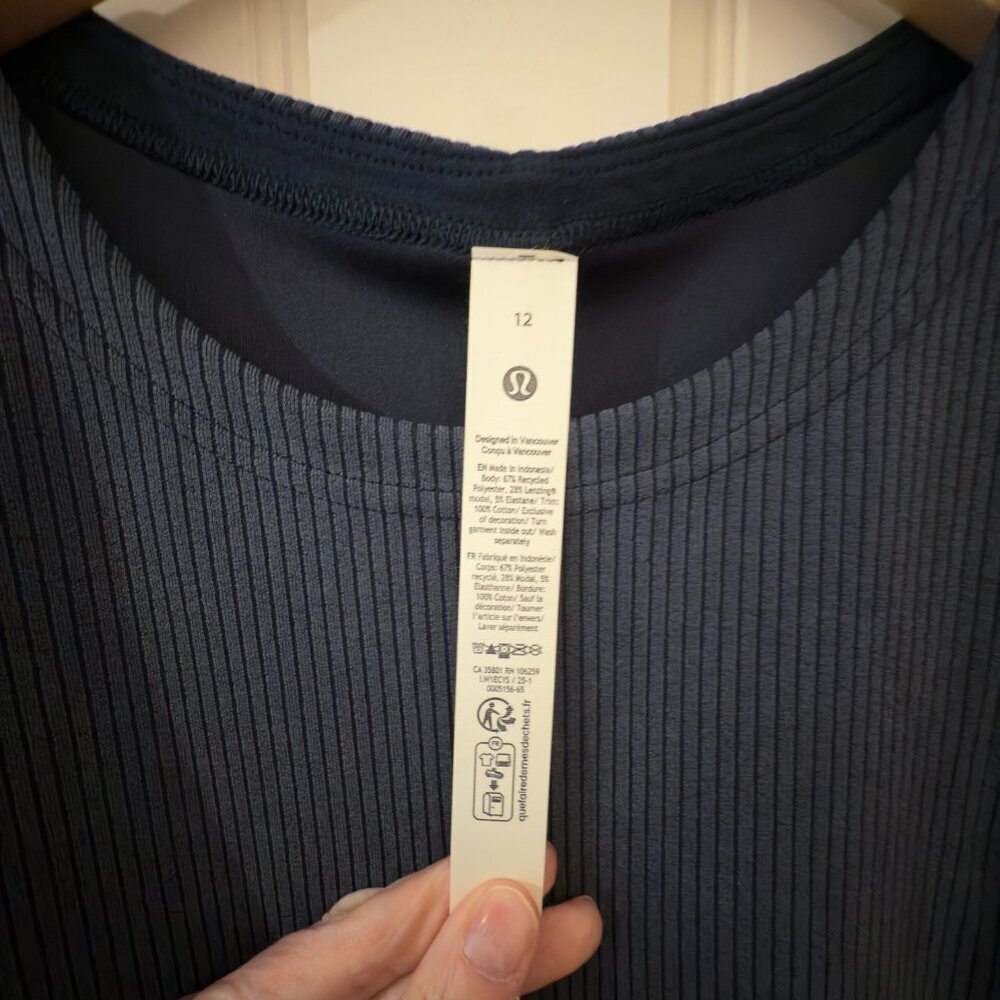 NWT Lululemon Ribbed Softstreme Slim-Fit Dress in True Navy Size 12 - Picture 6 of 6